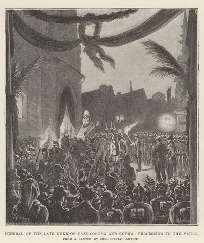 Funeral del difunto Duque de Sajonia-Coburgo y Gotha, Procesión a la Cripta de Johann Nepomuk Schonberg